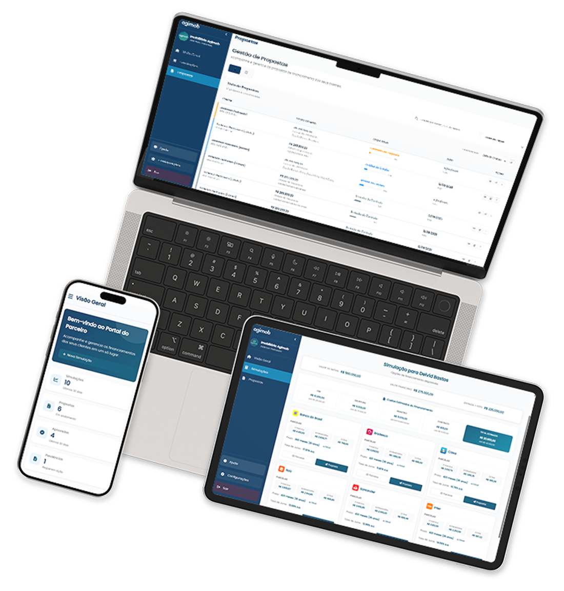 Parceiro utilizando a plataforma Agimob